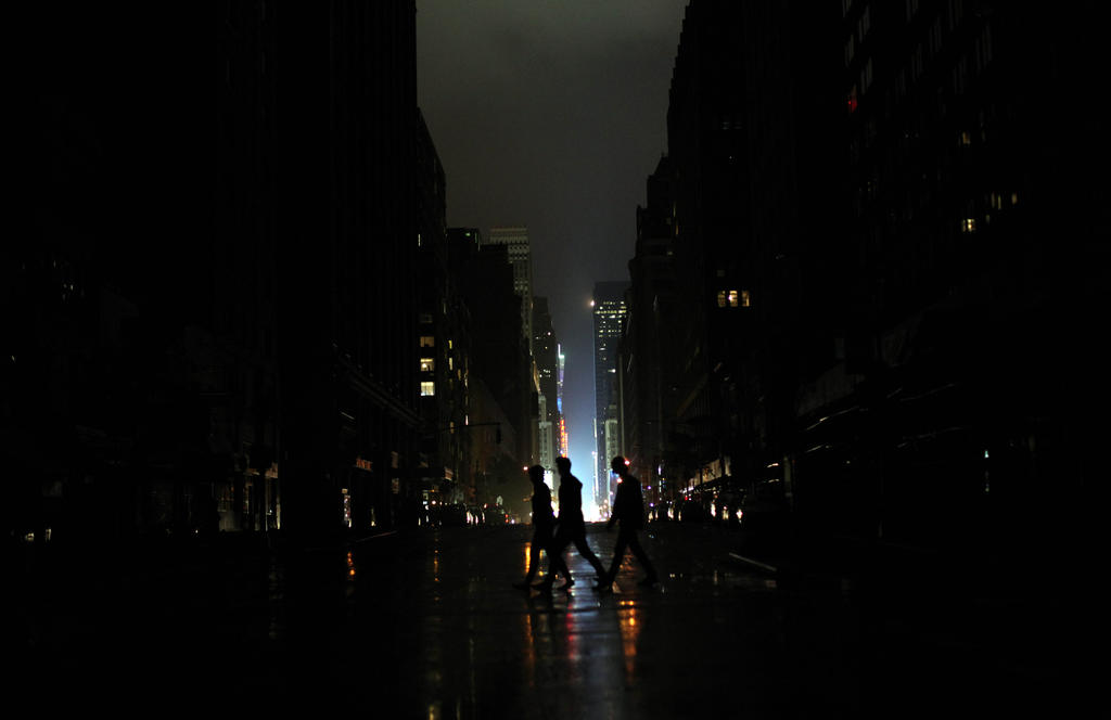 Power outage seen on Monday night in Manhattan.