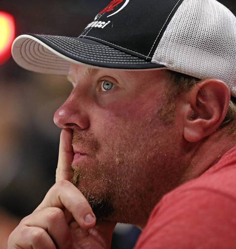 White Sox slugger Adam Dunn watches Game 7 at the United Center.