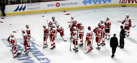 The Red Wings react to the 2-1 overtime loss.