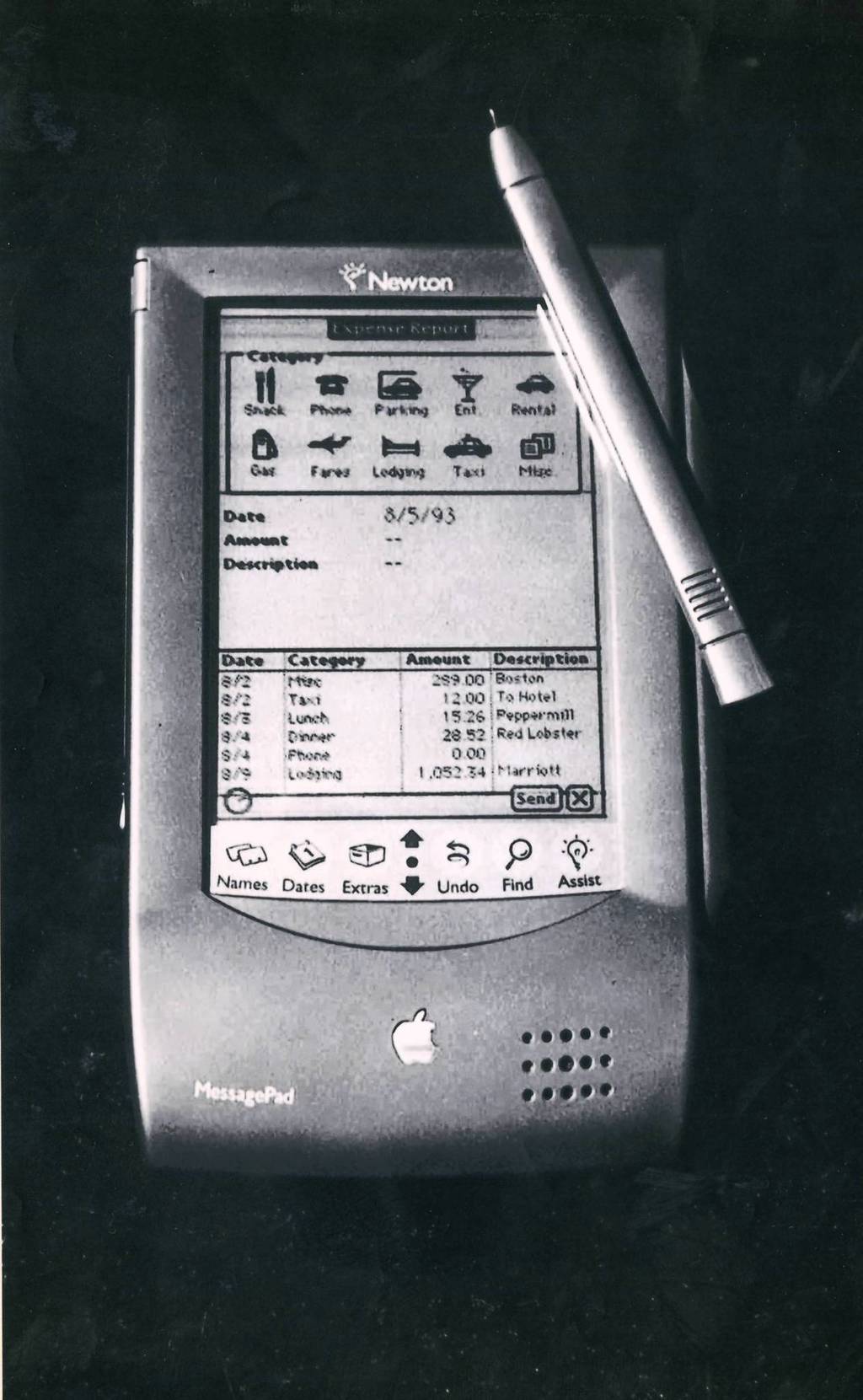 Apple's newest foray into personal electronics in 1993 was the Newton, a personal digital assistant using pen-based technology.