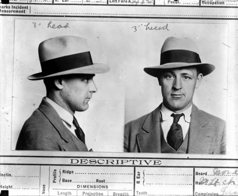 Martin Durkin's identification photos in 1926. Durkin was the first person to kill a federal agent. He was accused, and convicted, of killing FBI Agent Edwin C. Shanahan in Porter's Garage at 6231 Princeton Avenue in Chicago on Oct. 11, 1925. Shanahan was attempting to arrest Durkin for violation of the Dyer Act, the transportation of a stolen automobile, a charge Durkin denied.