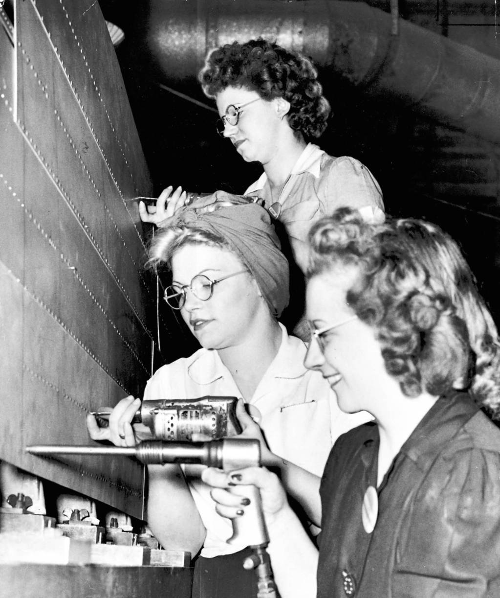 With millions of men inducted into the armed forces during World War II, women flooded into factories to do