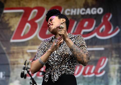 Nikki Hill performs at the Petrillo Music Shell on the final day of the 31st annual Chicago Blues Festival at Grant Park in Chicago.