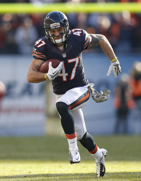 The Bears' Chris Conte intercepts Detroit Lions quarterback Matthew during a loss to Detroit on Nov. 10 at Soldier Field.