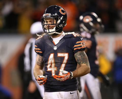 Chris Conte looks toward the bench after Green Bay scored the winning touchdown on December 29. The Bears safety drew criticism for his coverage on the play.