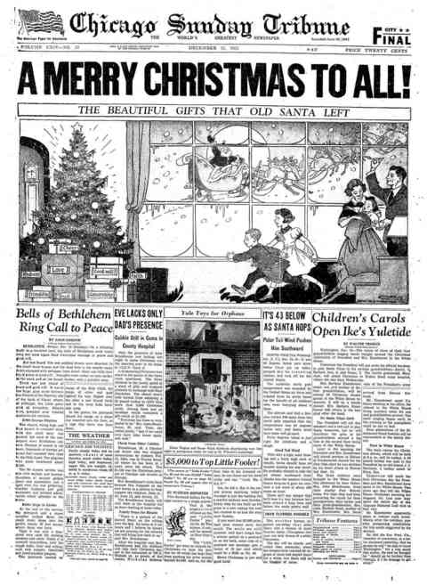 Historic Christmas front pages and cartoons -- Chicago Tribune