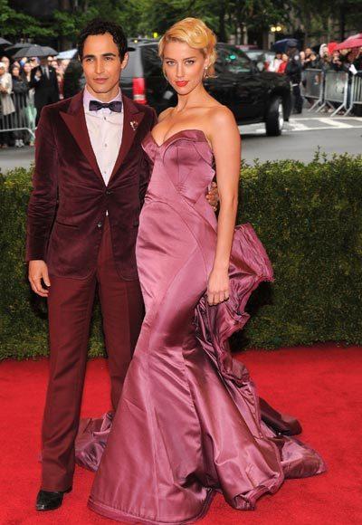 2012 Met Costume Institute Gala red carpet arrival pictures: Zac Posen and Amber Heard
