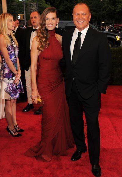 2012 Met Costume Institute Gala red carpet arrival pictures: Hilary Swank and Michael Kors