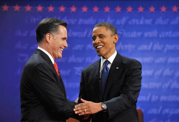 Obama, right, and Romney