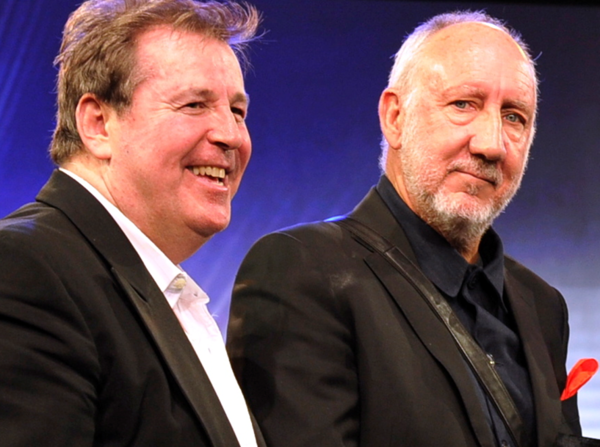 Pete Townshend, right, and awards presenter Martin Lewis