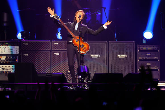 Paul McCartney sings "Eight Days a Week" for his opening song on the first night of his Out There tour at Amway Center in Orlando, Fla. Saturday, May 18, 2013.   (Gary W. Green/Orlando Sentinel)