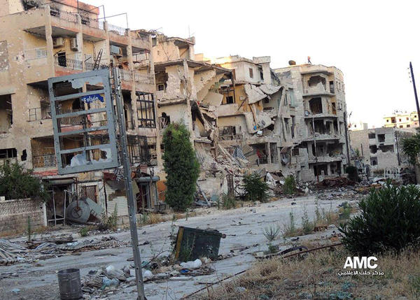  Damaged buildings in Aleppo, Syria