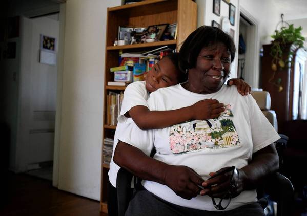 Bessie Clayborne, 83, and 6-year-old grandson Malcolm, whom she's been raising since he was a newborn