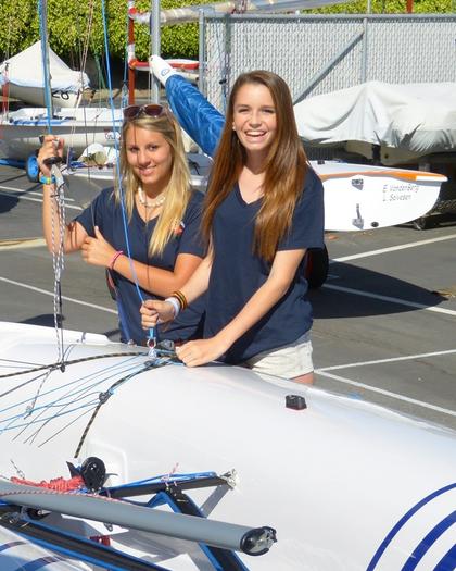 Bahia Corinthian Yacht Club junior sailors Holly McNamee, left, and Shannon Morris will compete in the U.S. Junior Women's Doublehanded Championship.