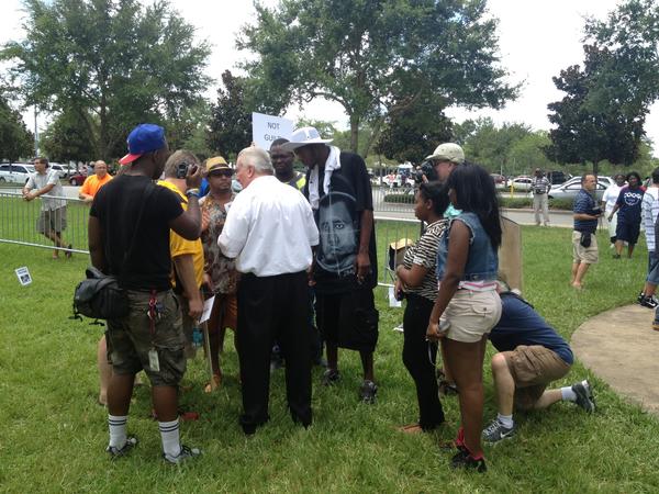 Casey Kole with Trayvon Martin supporters