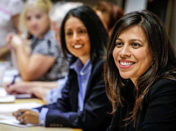 L.A. City Council candidate Nury Martinez, center, says she was abused as child.
