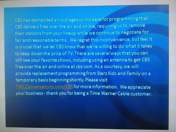 CBS channels go dark
