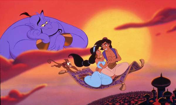 A scene from the animated movie 'Aladdin."