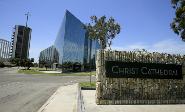 Street view of the new Christ Cathedral in Orange, CA