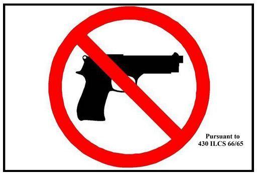 'No weapons' sign