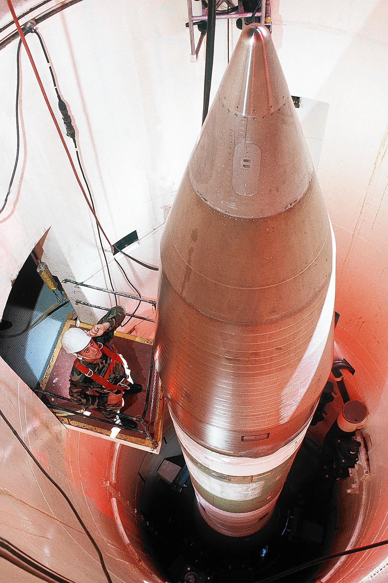 The U.S. keeps 450 Minuteman III missiles at three Air Force bases in North Dakota, Montana and Wyoming.