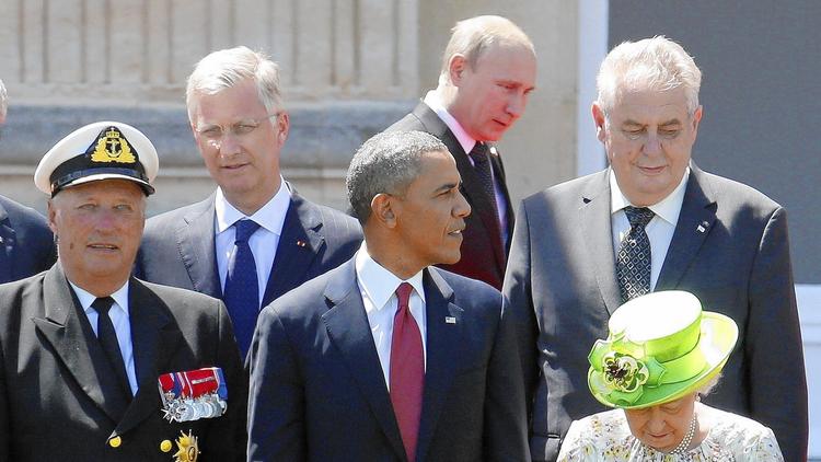 Obama and Putin at D-day ceremonies