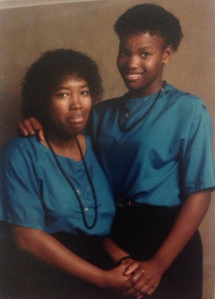 LaQuita Suggs and her mother, Ella, pose in a 1983 photograph.