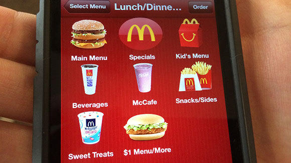McDonald's is testing a new mobile ordering app, seen here.