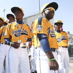 Jackie Robinson West players before the start of the Little League World Series in Williamsport, Pa. today.