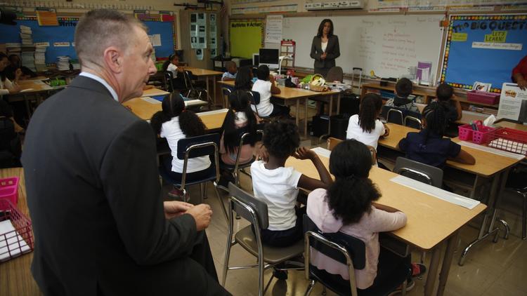 The first day of instruction at Baldwin Hills Elementary School