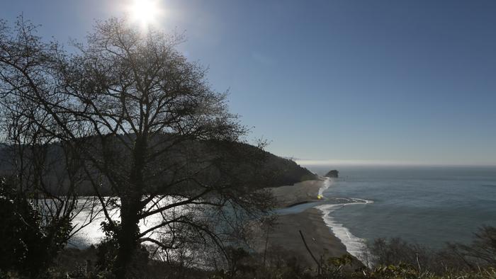 The Klamath River and the Pacific Ocean