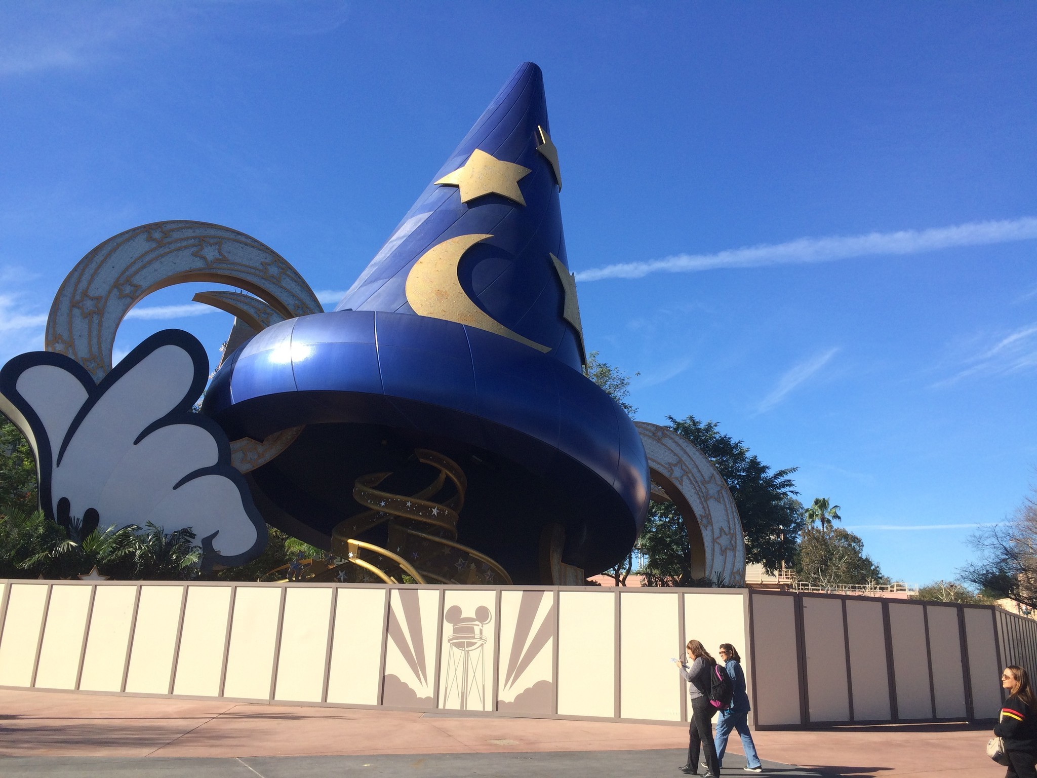 Disney's big hat coming down, construction wall up - Orlando Sentinel