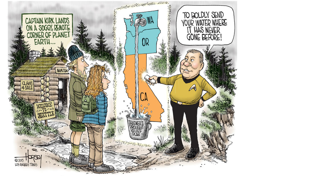 David Horsey, L.A. View of Shatner's California Drought Proposal