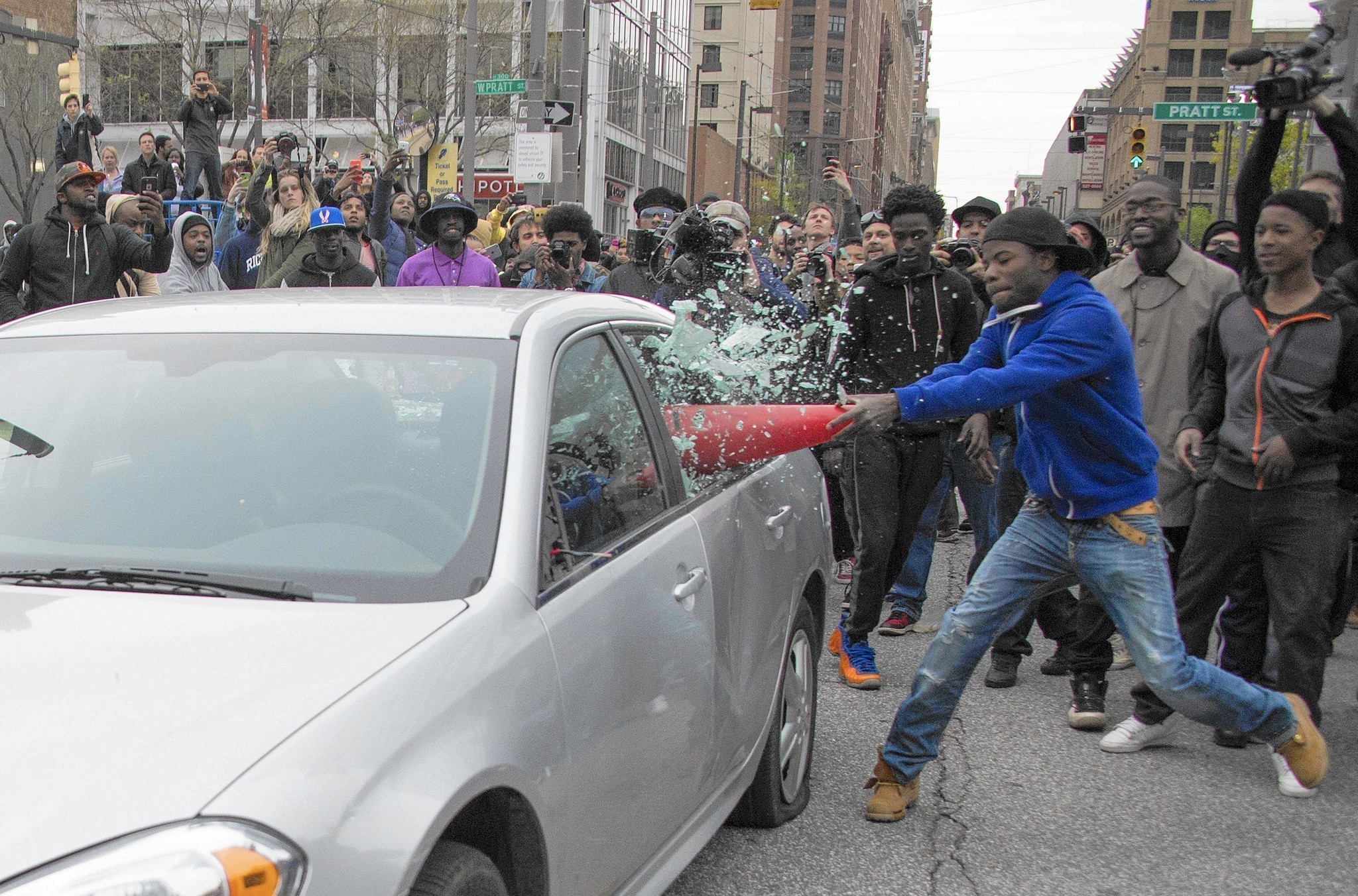 Scattered violence in Baltimore protests of mans death after.