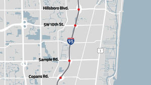 Updated map: Interstate 95 exits to be revamped