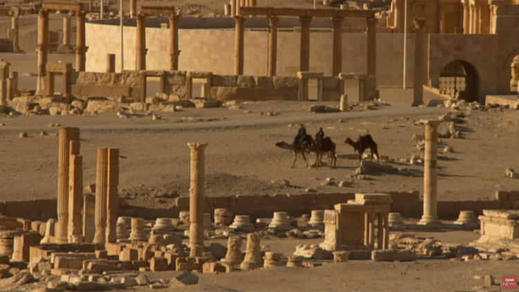 A view of the ancient ruins of Palmyra
