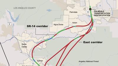 Proposed Burbank-to-Palmdale routes