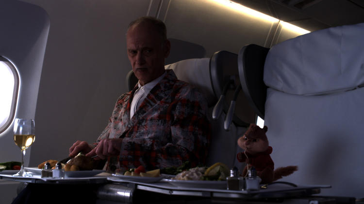 John Waters in "Alvin and the Chipmunks: The Road Chip"