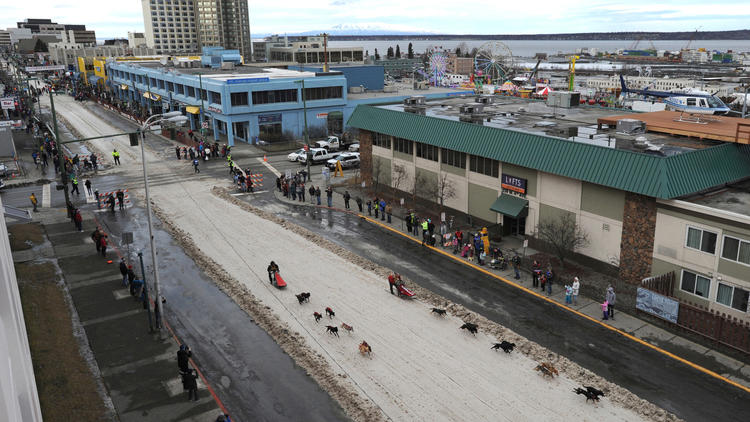 Iditarod dog sled race is underway, with help of snow delivered via train
