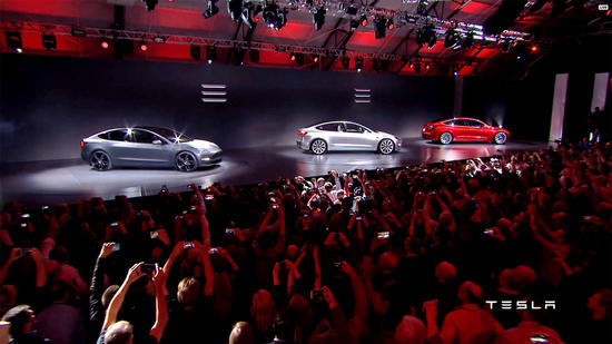 Electric unveiling of Tesla's Model 3