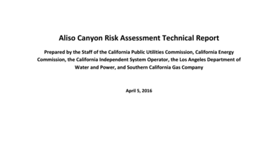 Aliso Canyon Risk Assessment Technical Report