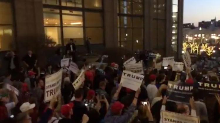 Donald Trump Protesters, Supporters After Hartford Rally