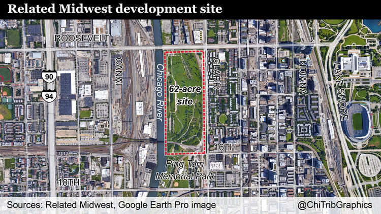 Map: Development site near South Loop and Chinatown