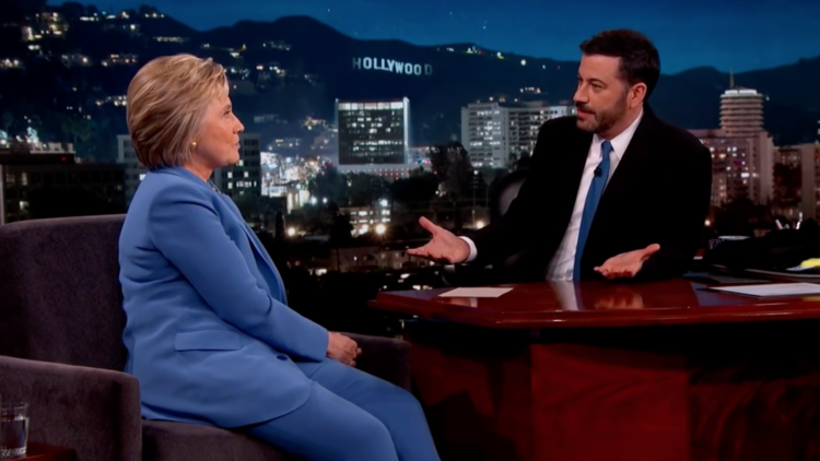 Hillary Clinton talks to Jimmy Kimmel about UFOs