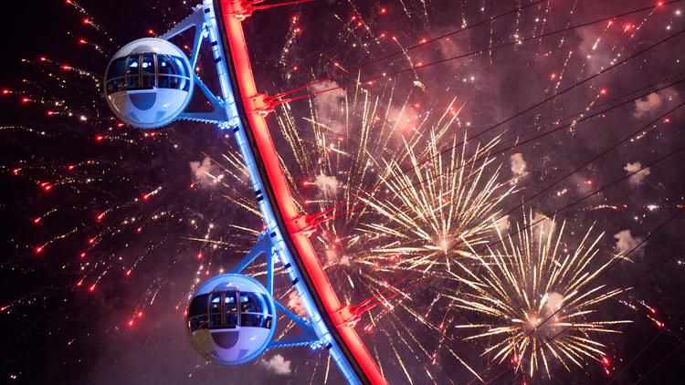 The High Roller, the giant Ferris wheel near the Las Vegas Strip, will provide birds-eye views of the fireworks to be launched above nearby Caesars Palace on July 3.