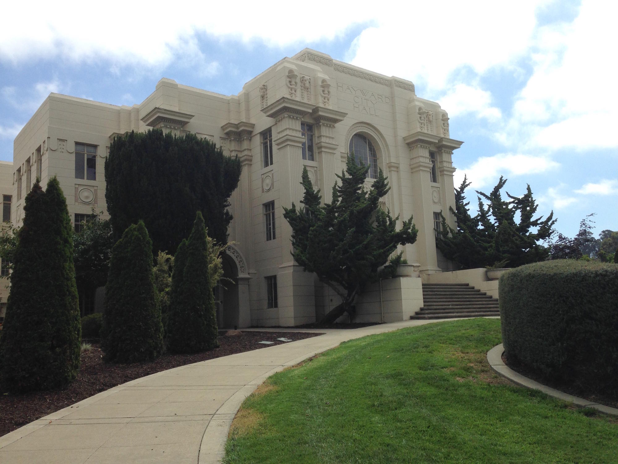 The historic Hayward City Hall was closed because it sits directly on top of the Hayward fault, which is pulling the building apart.