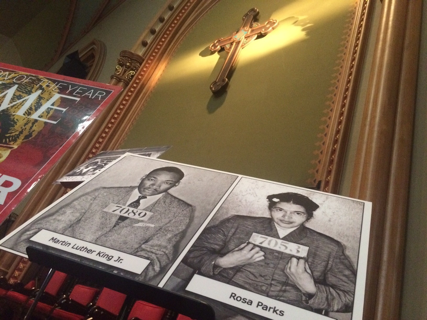 Mugshots of Martin Luther King Jr. and Rosa Parks at Arch Street United Methodist Church in Philadelphia