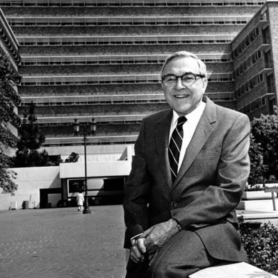 Dr. Sherman Mellinkoff, dean of the UCLA Medical Center School, in 1986