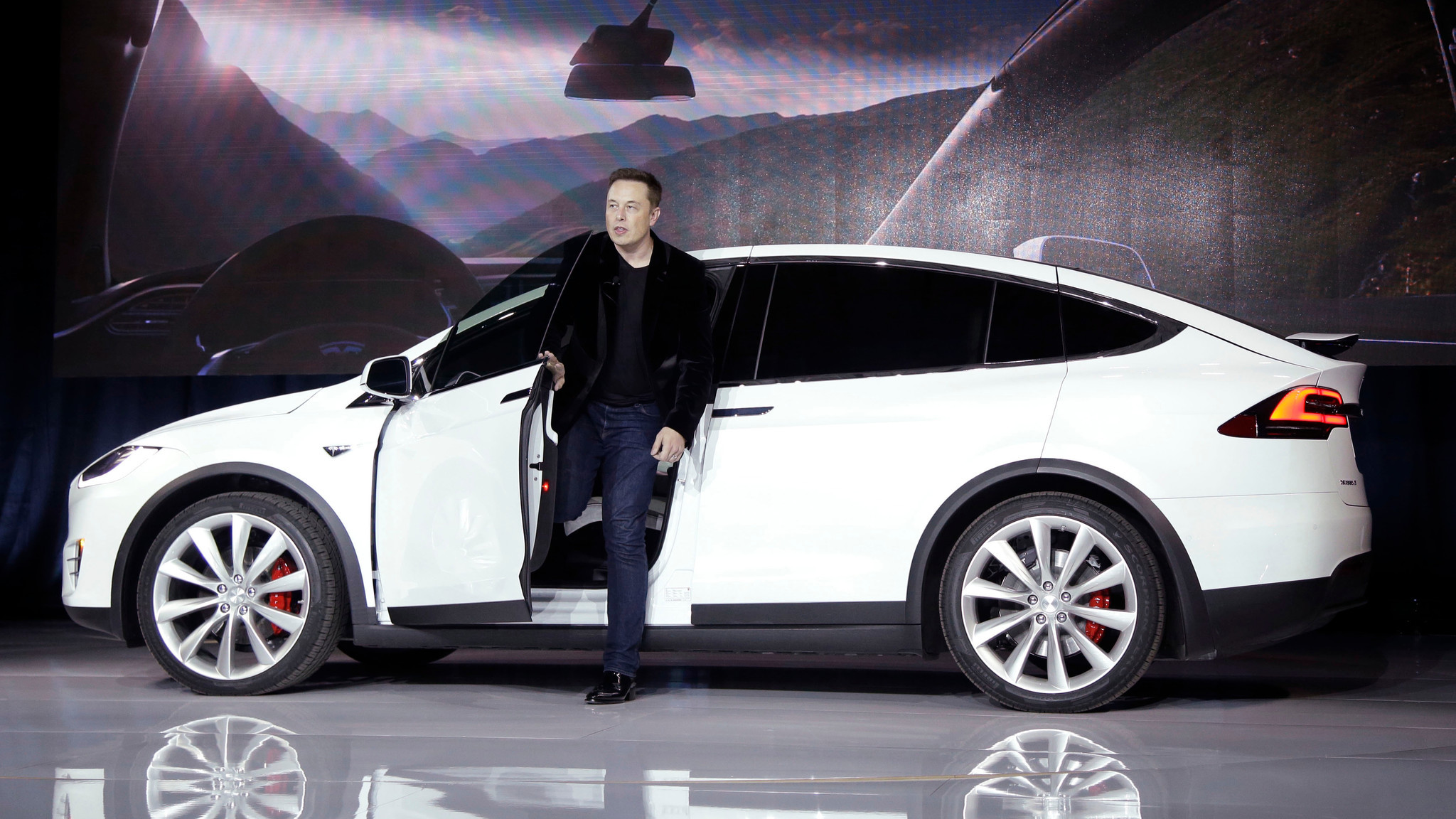 Elon Musk, CEO of Tesla Motors, introduces the carmaker's Model X at the company's manufacturing plant in Fremont, Calif., in September 2015.