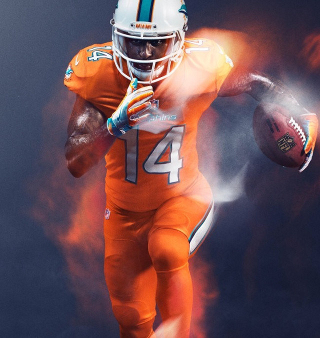 dolphins jersey color
